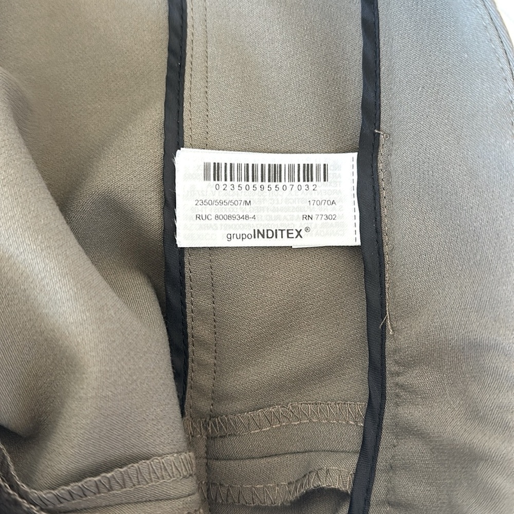 Brand New w Tags! ZARA Dark Khaki Double Belt Skirt-Shorts Size M - Picture 7 of 7